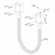 Reinforced, Braided Stainless Steel Guiding Cable (25-9/16" Long) W/ Aluminum Juntion Boxes - Silver