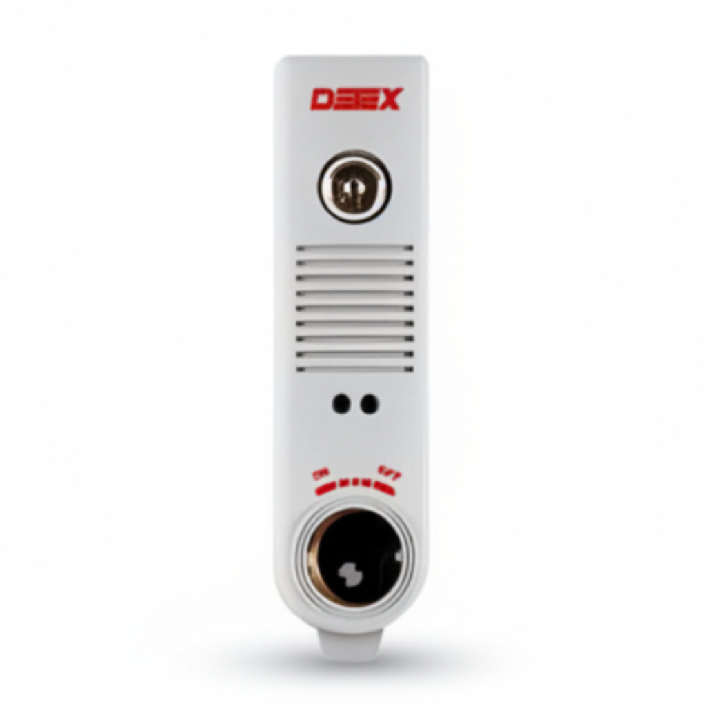 Detex Exit Alarm, Surface Mount, Battery Powered, Weatherized, Gray Finish