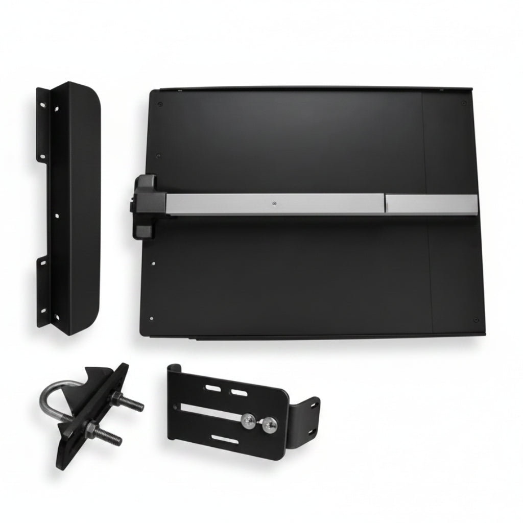 Edge Panic Shield Value Kit (Includes: 24" Panic Shield, SS Panic Bar, Strike Bracket, Latch Protector, Jamb Stop) - Black