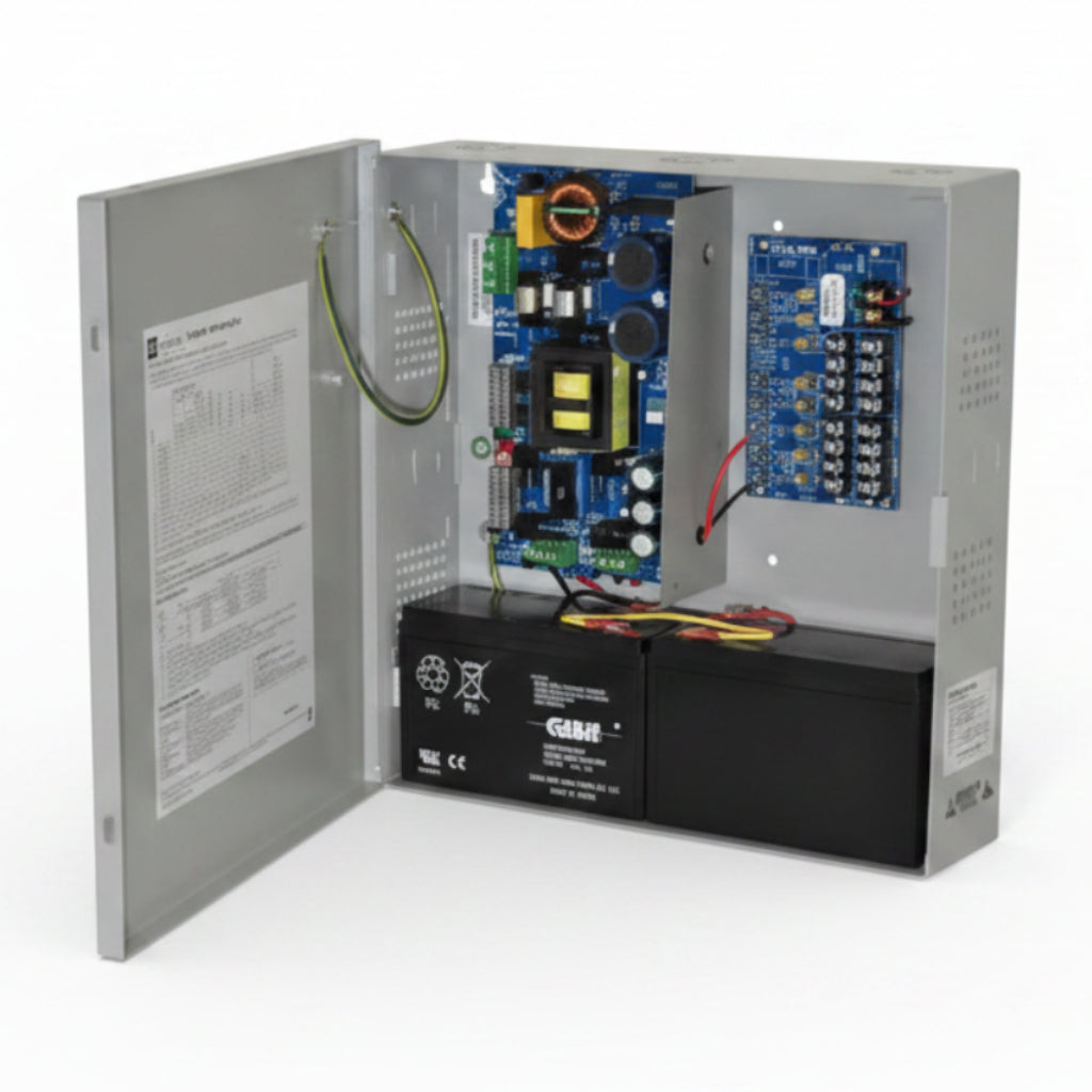 Altronix Power Supply/Charger, 8 Fused Outputs, 24VDC @ 10A, Aux Output, 220VAC, Grey Enclosure