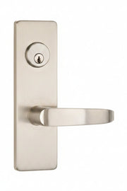Detex Electrified 2W Lever Trim With Cylinder Hole, Right Hand Reverse, For 40/50/51 Series Devices, S Lever Style, Fail Secure, Satin Chrome