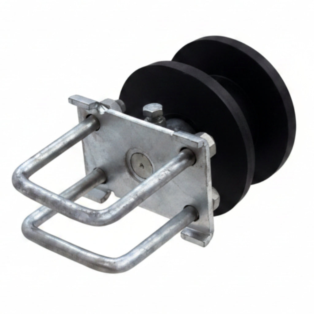 Cast Graphite Impregnated Nylon Cantilever Roller For 4" Square Posts And Round Gate Frame
