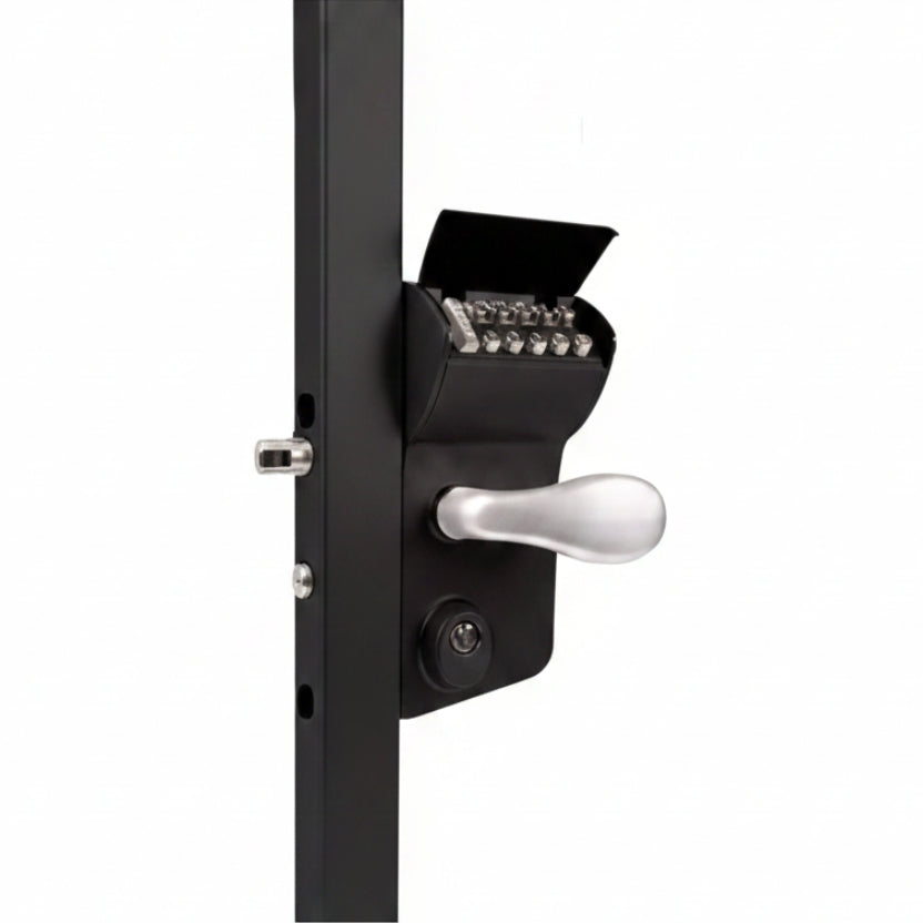 VINCI Double Sided Mechanical Lock For 1.5" - 2.5" Square Gate Frames, Keyed Dead Bolt  - Black