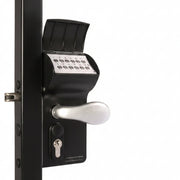 VALENTINO Surface Mount Battery Powered Gate Lock - Black (Keypad In / Free Exit)