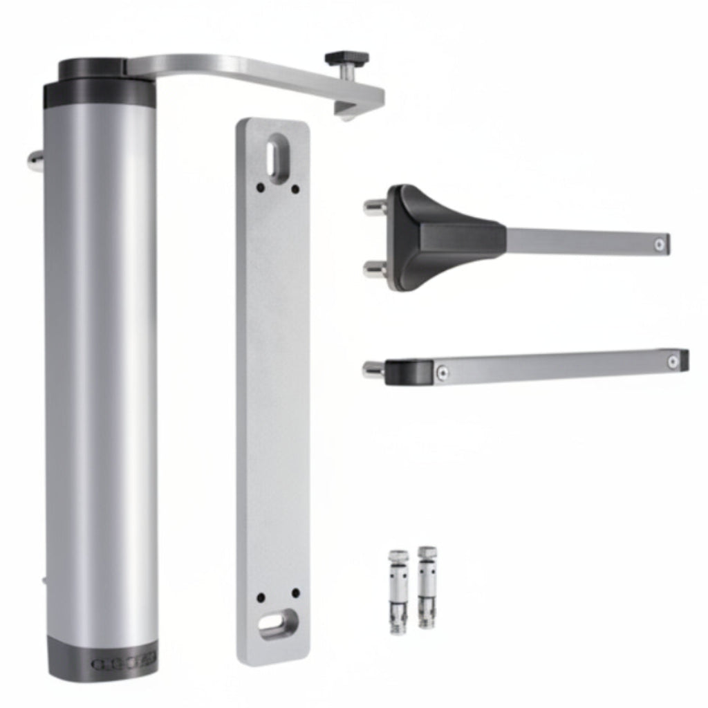 VERTICLOSE-2 Pull-To-Close Hydraulic Closer, Wall Mount, For 90° And 180° Hinges - Silver