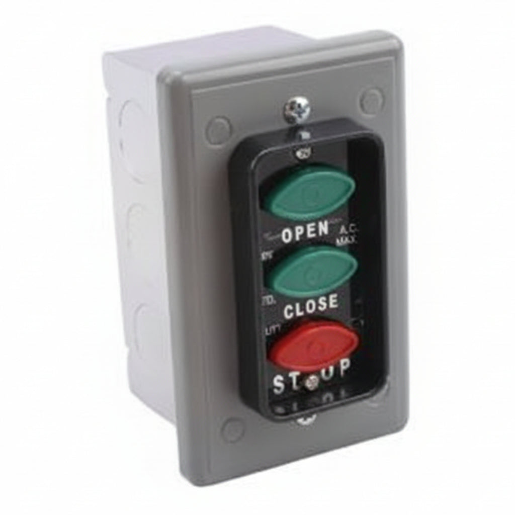 Single Gang, 3-Button Surface Mounted Open-Stop-Close Control (NEMA 1)