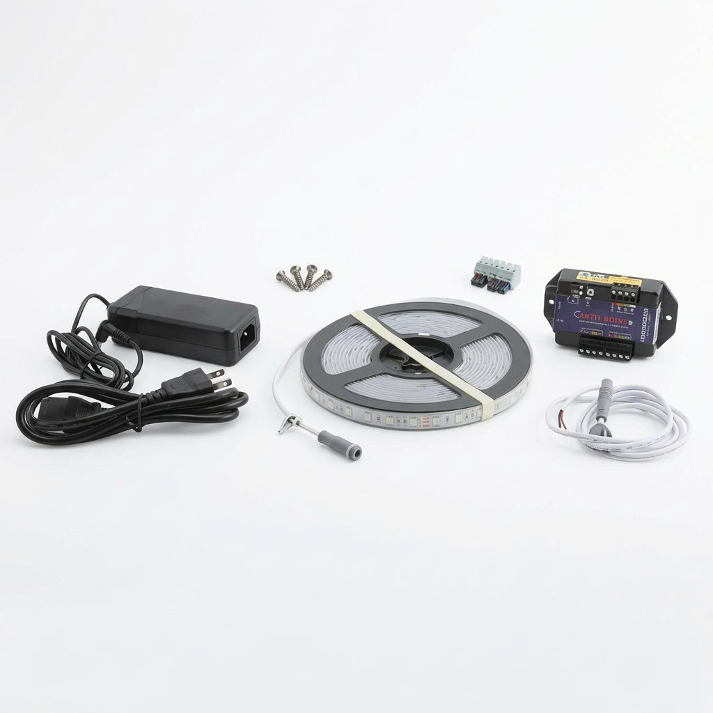 24VDC LED Upgrade Kit..Includes: ..15' LED Strip With Gray Plug..4' Wire Harness With Gray Plug..24VDC Power Supply..24VDC LED Controller