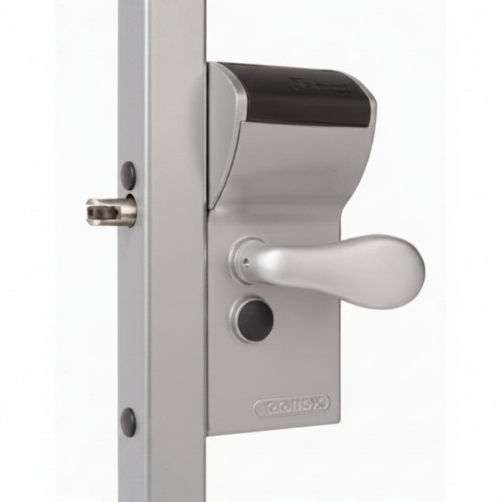 FREE VINCI Single Sided Mechanical Lock For 1-1/4" - 2" Square Gate Frames - Silver Keyed Dead Bolt