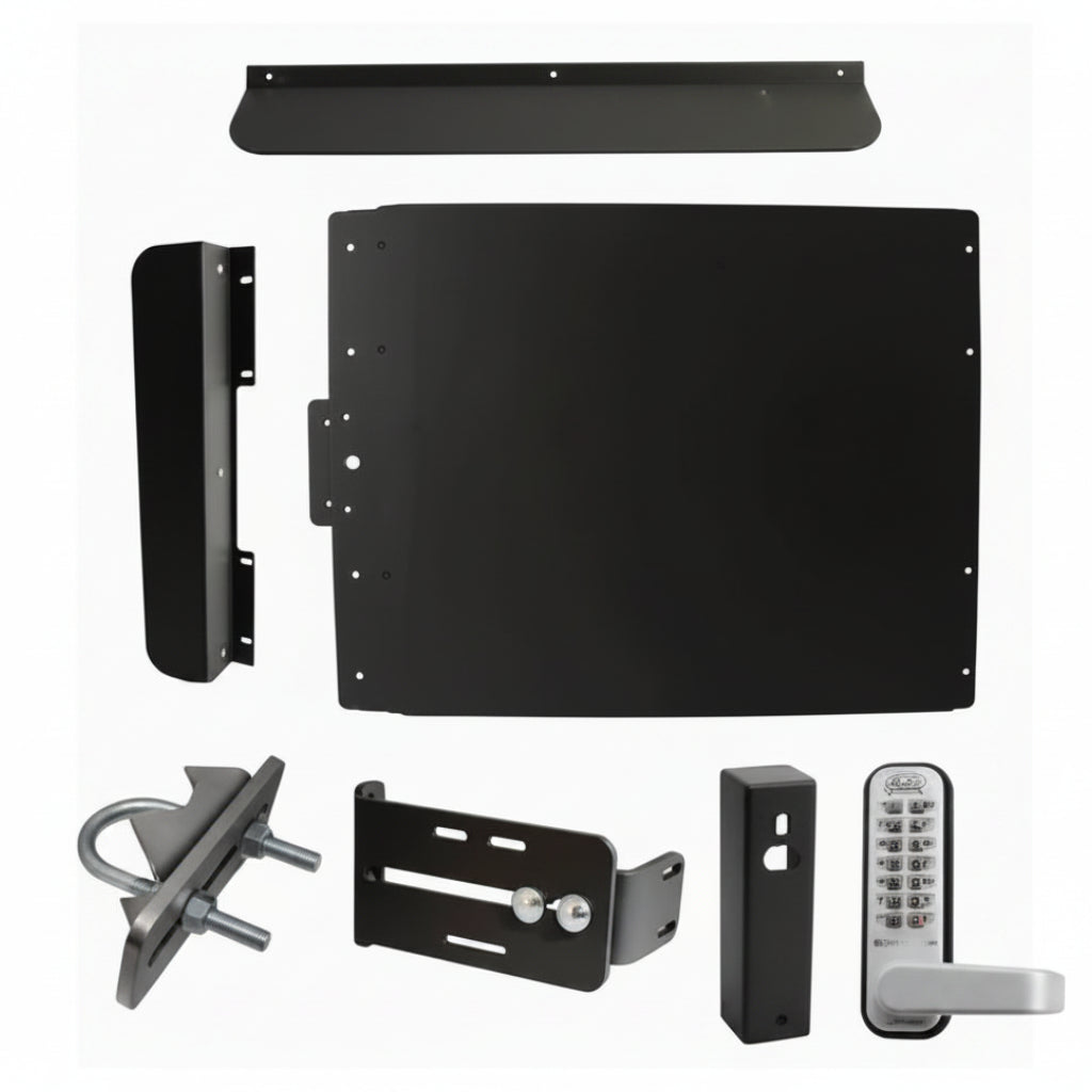 PS-Edge 11-Securitykit24" Black =1- Edge=11Shield/1-Pb-1100-Al/1-Ps-Sb Strike Bracket/1-Ed-200/ 1- 285P-Sc/ 1 Jamb Stop/ 1 Ps-Lp/ Max (6.22)