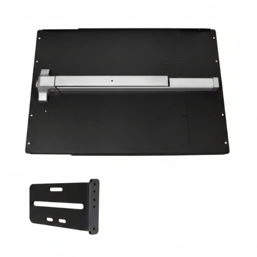 Panic Shield Value Kit (Includes: Panic Shield, Detex V-40xW Weatherized Panic Bar, PSSB Strike Bracket) - Black