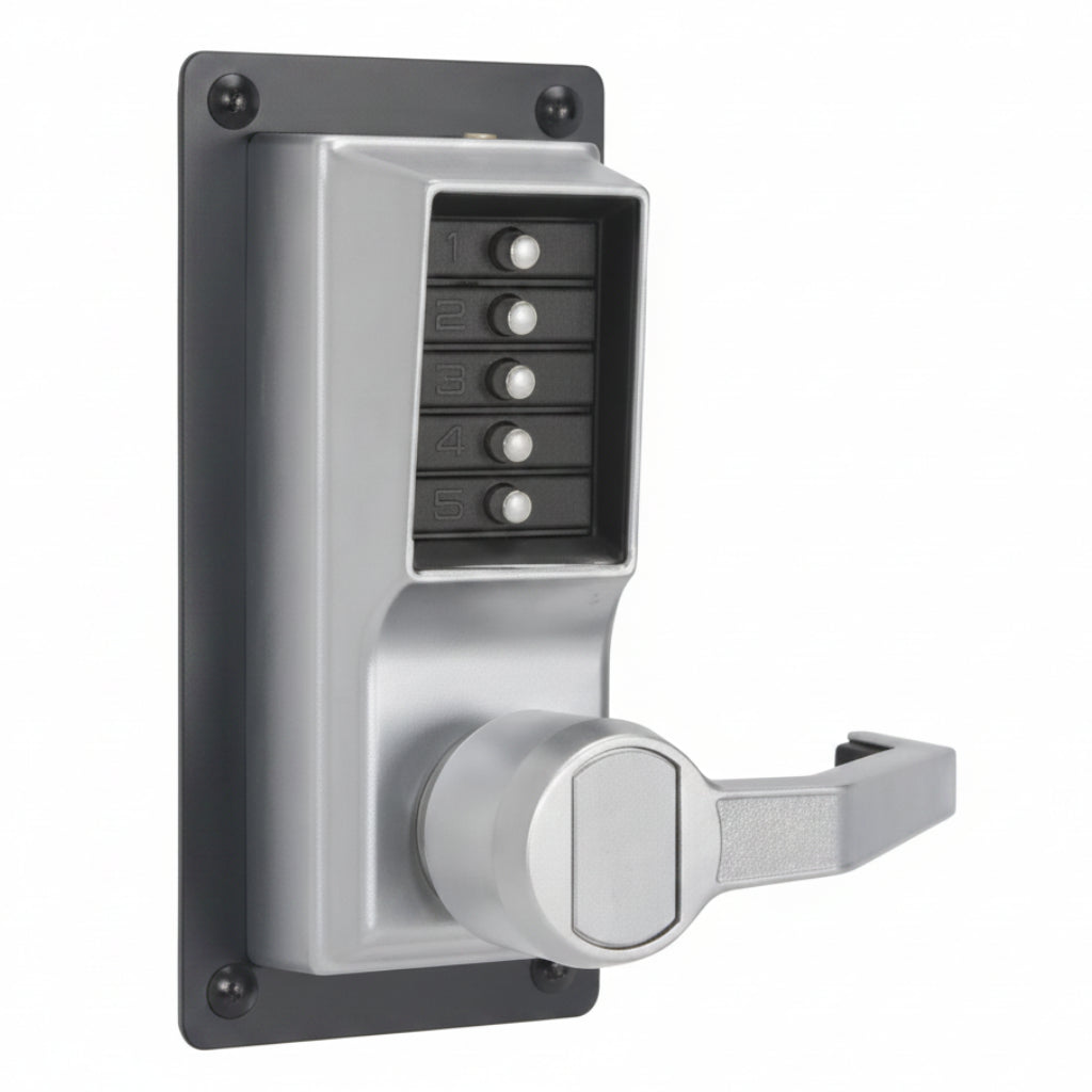 DormaKaba Exit Trim Lever Lock, Combination Only, Right Hand Reverse, Satin Chrome