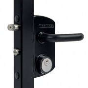 LUKY Surface Mounted US Mortise Cylinder Gate Lock For Square 1-1/2" To 2" Profiles - Black