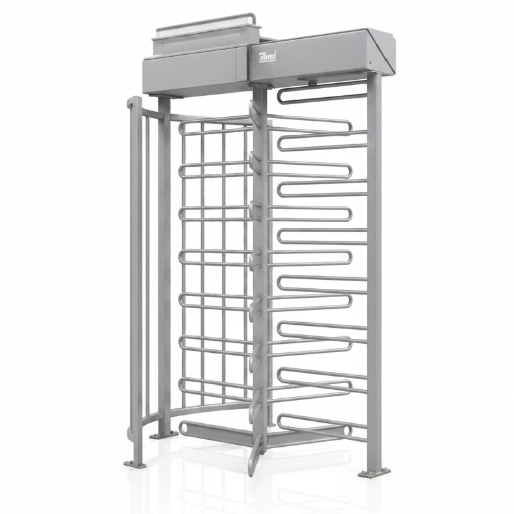 Full Height Tunrstile - Single Lane, Electro-Mechanical, Powder Coated In RAL 7042