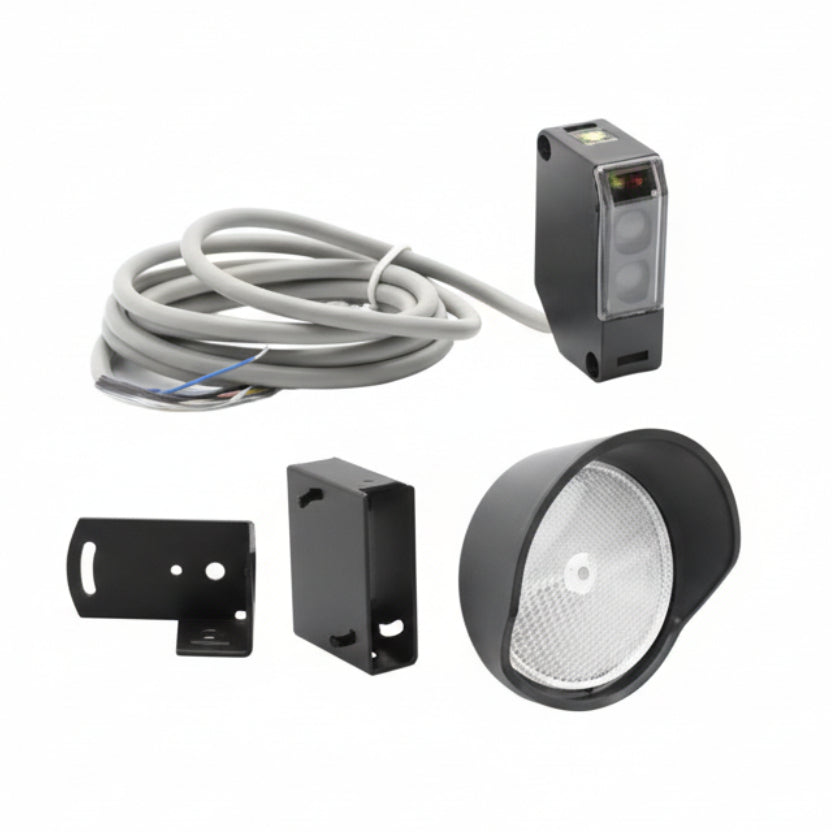 EMX NIR-50 Non-Monitored Reflective Photocell Kit (Up To 50' Range) (Includes Reflector And Hoods)