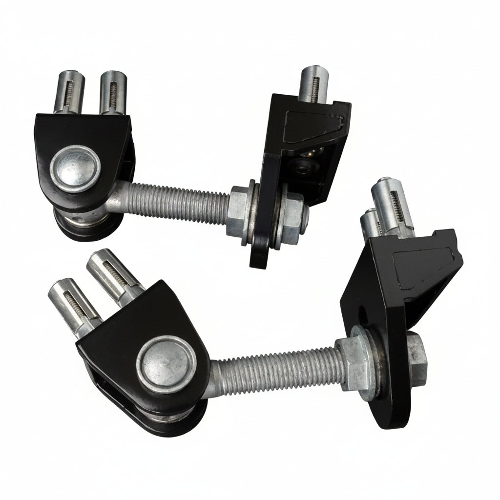 Silver 180° Bolt-On 4D Adjustable Hinge Pair, Bolt Through Fitting For Gate Frames Less Than 2-1/2"