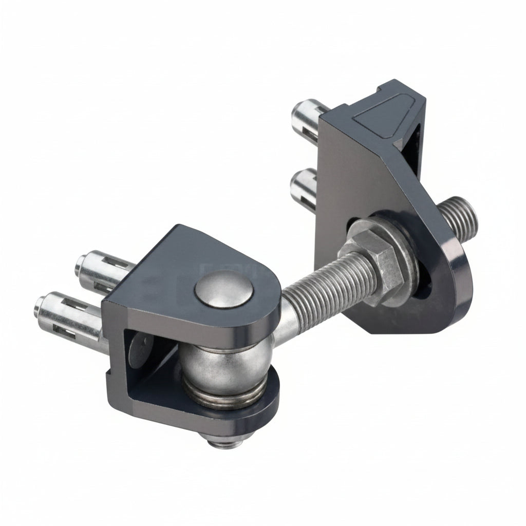 Silver 180° Bolt-On 4D Adjustable Hinge Pair, Quick-Fix For Gate Frames 2-1/2" Or Larger