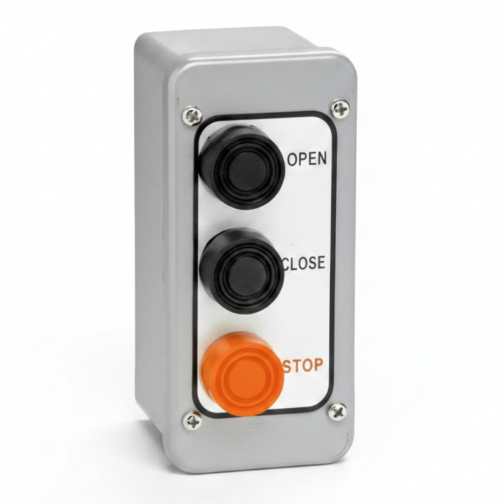 Exterior 3-Button Surface Mount Control Station, Vertical Buttons