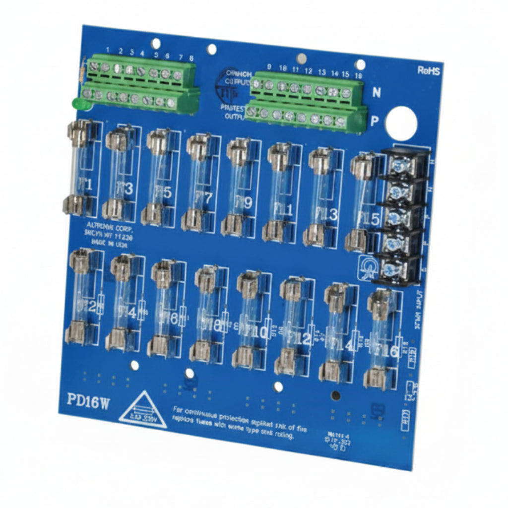 Altronix Power Distribution Module, 12/24VDC Up To 10A Input, 16 Fused Outputs Up To 28VAC/DC