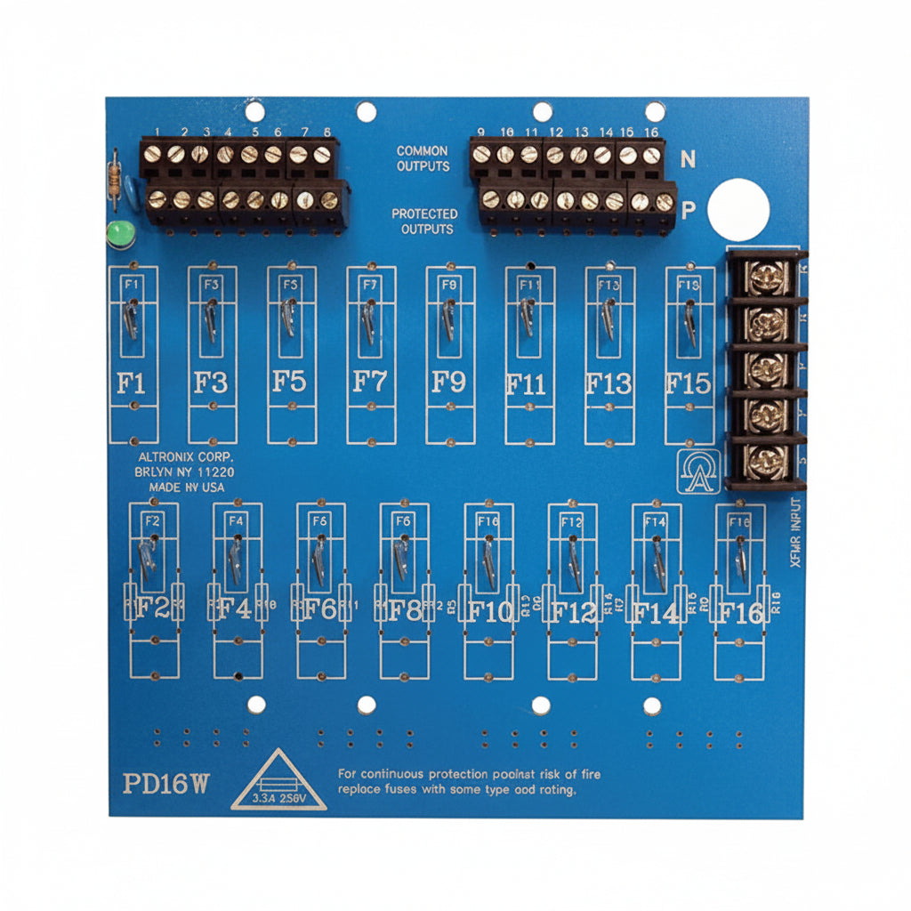 Altronix Power Distribution Module, 12/24VDC Up To 10A Input, 16 PTC Outputs Up To 28VAC/DC