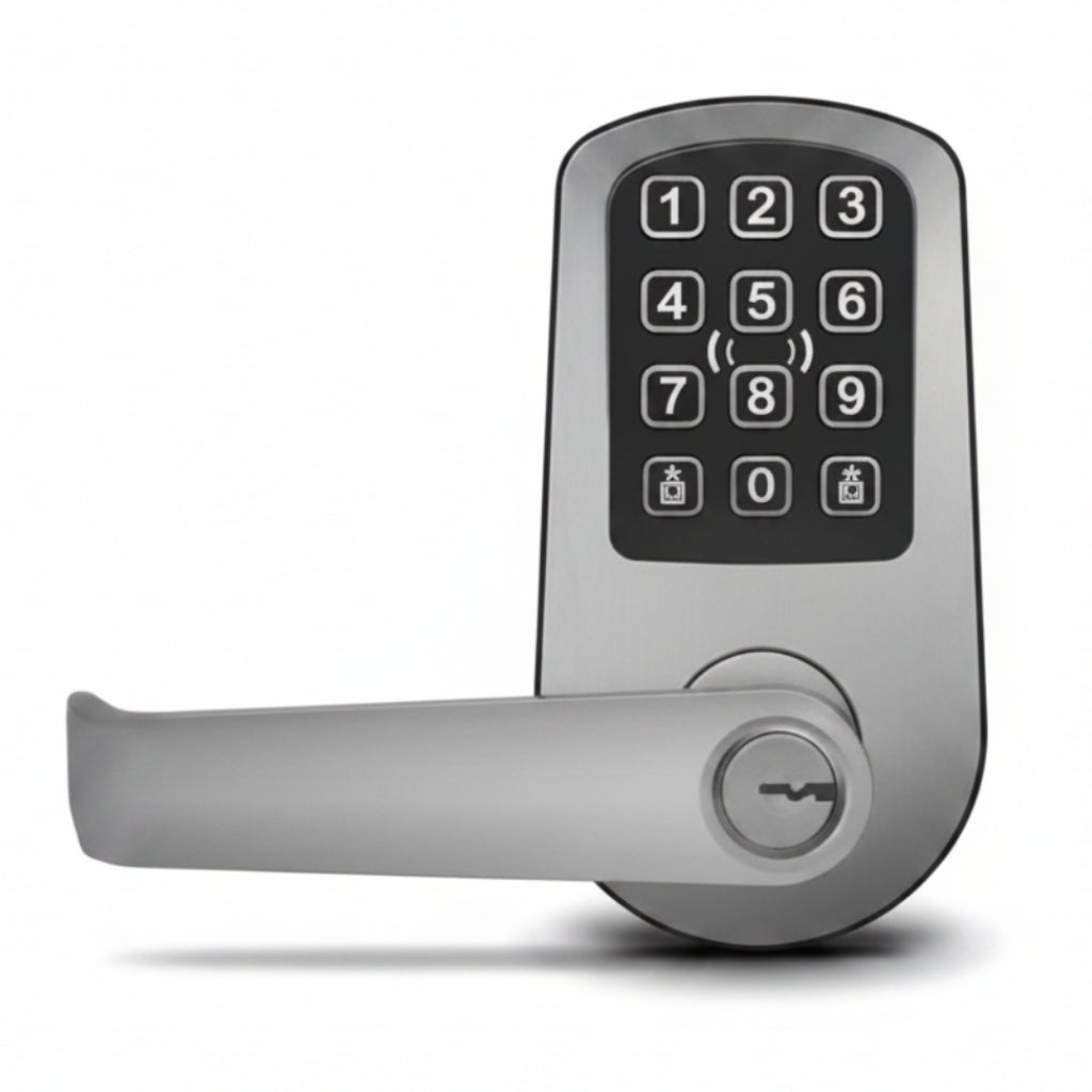 Red Wirelss Cylindrical Lock With Keypad, Reader For High Security, Prox, And Mobile Credentials - Satin Chrome Finish **Requires Red Hub For Connectivity**