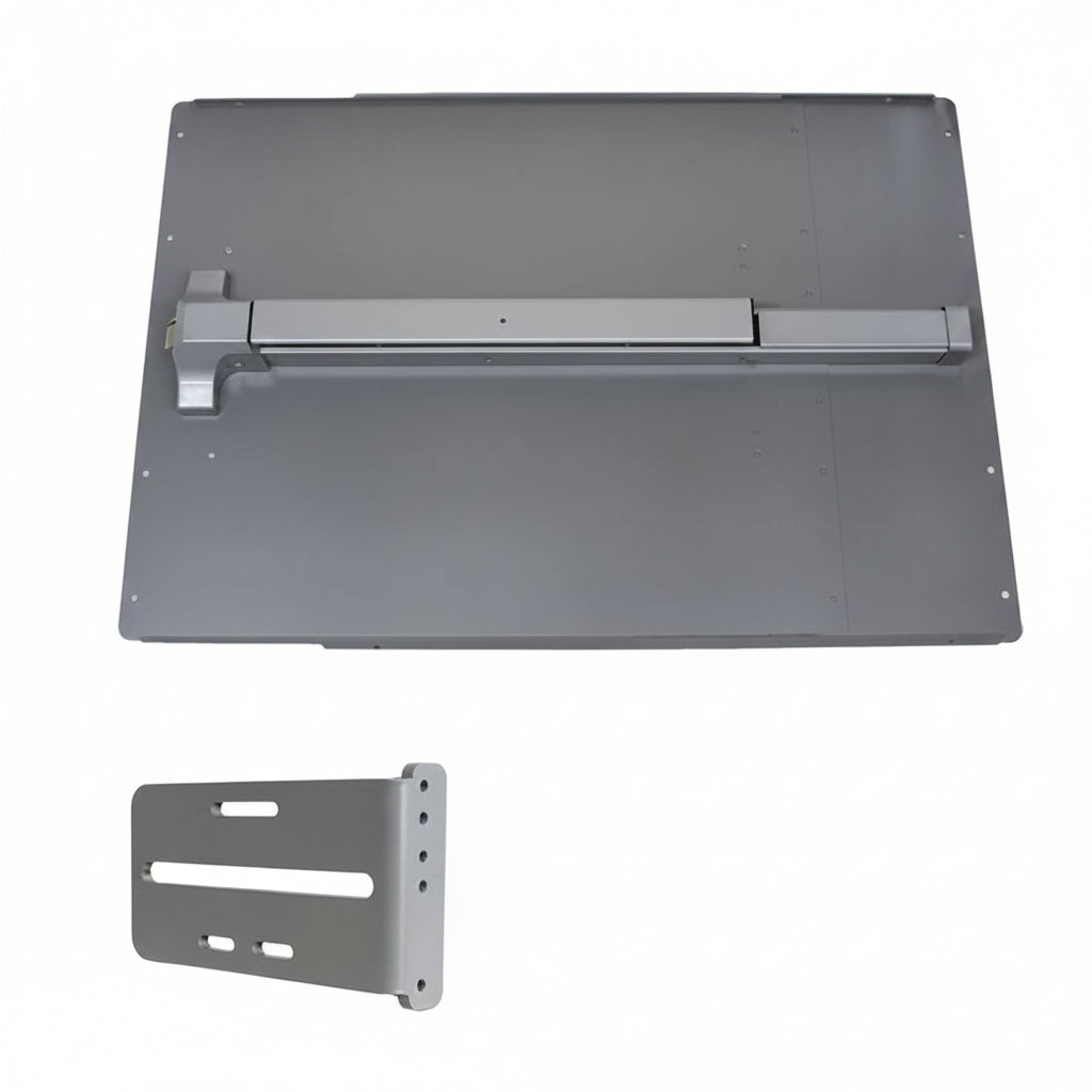 PS11-Value Kit (Includes: 24" Panic Shield, 42" Stainless Steel Panic Bar And Strike Bracket) - Silver
