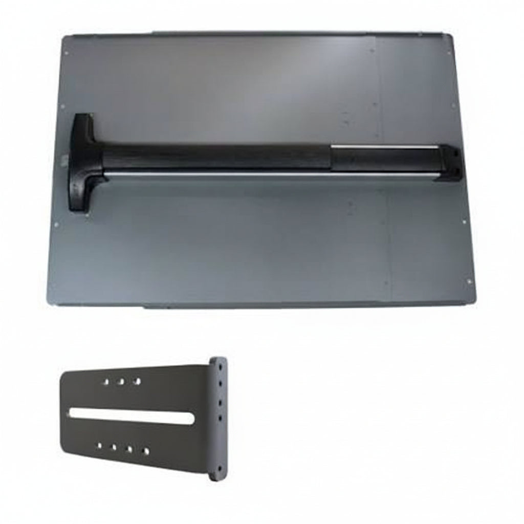 Detex Panic Shield Value Kit (Includes: 24" Panic Shield, 42" Detex V-40 Bar And Strike Bracket) - Black