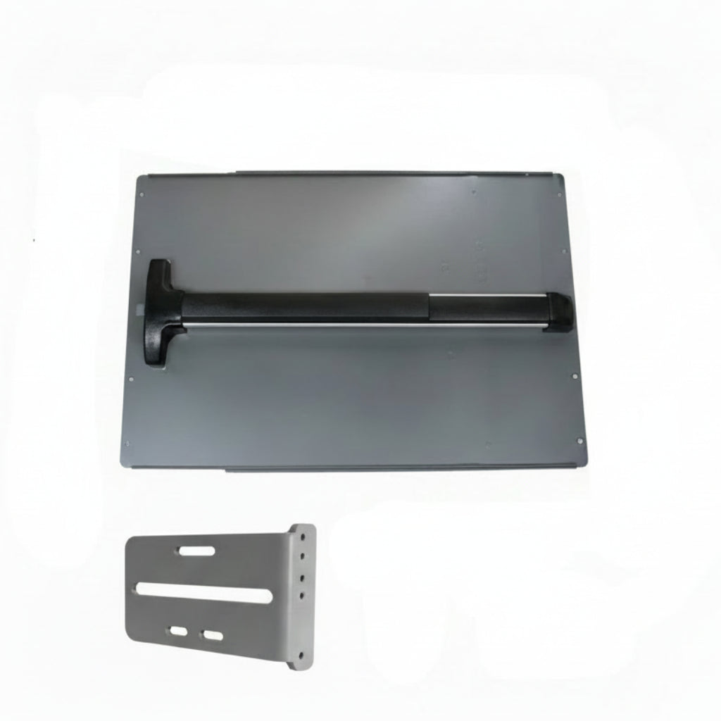 Detex Panic Shield Value Kit (Includes: 24" Panic Shield, 42" Detex V-40 Bar, And Strike Bracket) - Black
