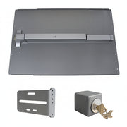 Panic Shield Safety Kit (Includes: 24" Shield, 42" Stainless Steel Panic Bar, Strike Bracket, Key Box, And Cylinder) - Black