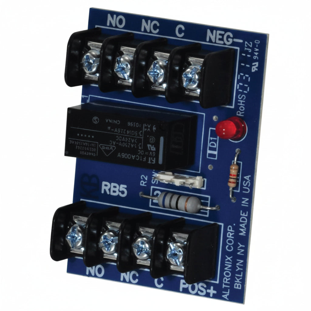 Altronix Relay Module, 6/12VDC Operation @ 120mA Draw, 5A/220VAC Or 28VDC DPDT Contacts
