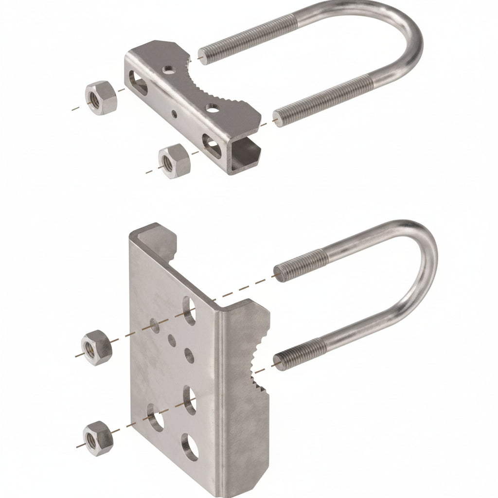 Chain Link Mounting Bracket For SAMSON-2 To 3" Round Post x 1-5/8 Gate Frame