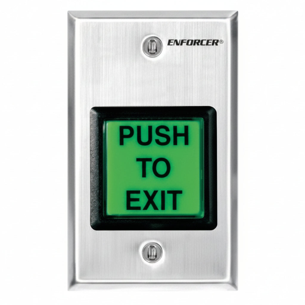 Enforcer Square Illuminated Pushbutton Request To Exit Plate