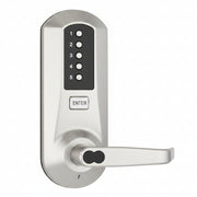 DormaKaba Cylindrical Combination Lever Lock, 2-3/4" Backset, 1/2" Throw Latch, Schlage FSIC Prep, Less Core, Satin Chrome