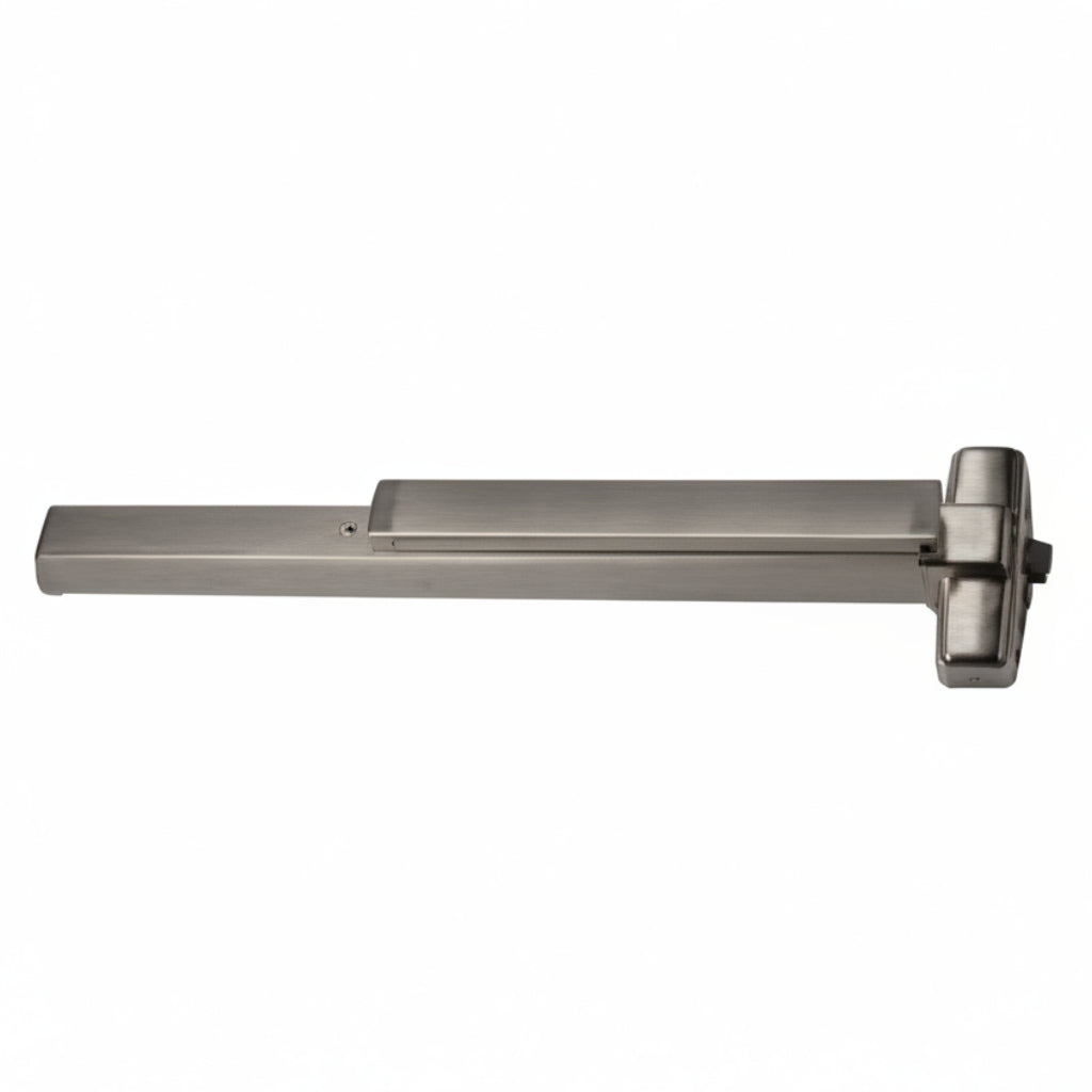 98 Series Pool Gate Exit With 252L Trim For 4' Gate, Satin Chrome Finish