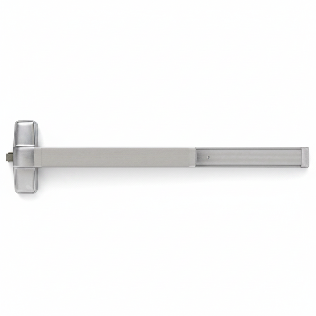 Von Duprin Rim Exit Device, 48" Length, Exit Only, Outdoor Defense, Hex Key Dogging, Satin Chrome Finish, Non-Handed