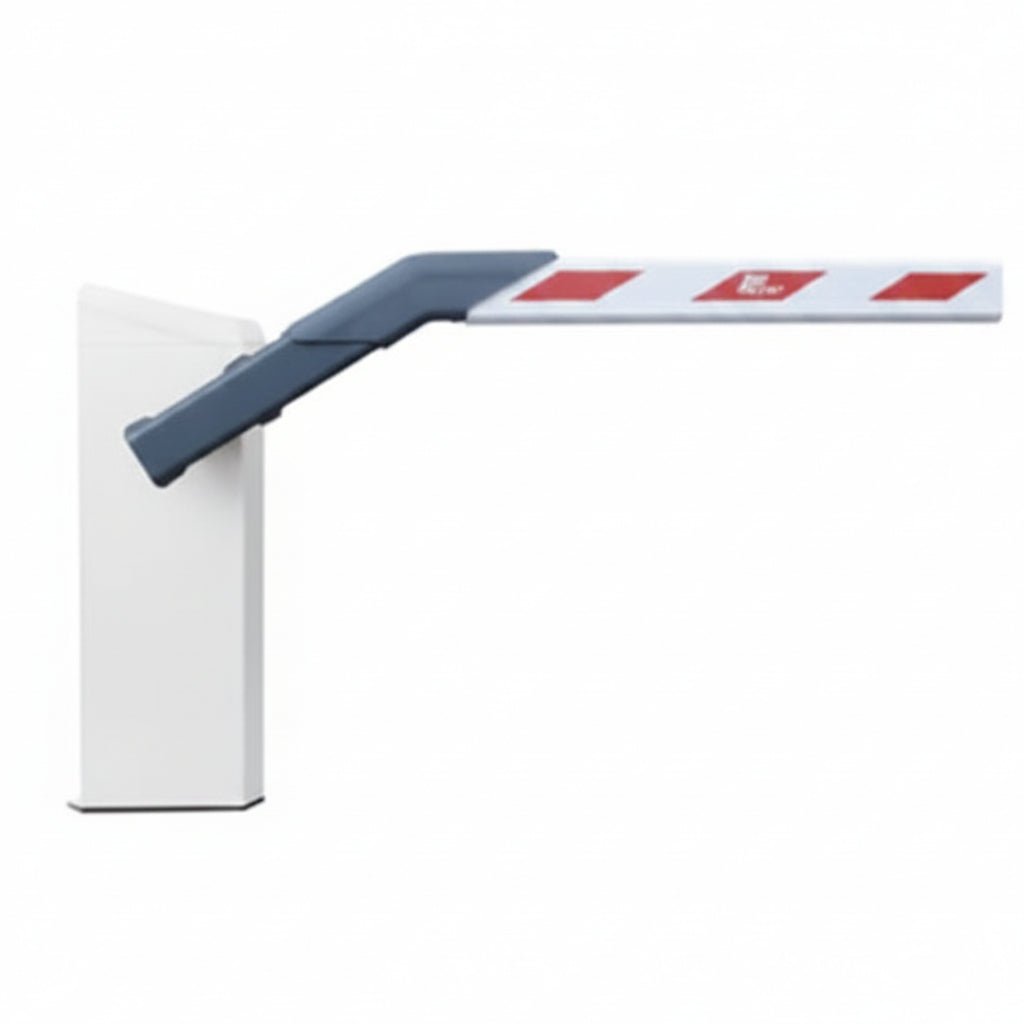 Toll Barrier Gate (White Cabinet) With 12' VarioBoom and Break-Away Flange - Left Hand