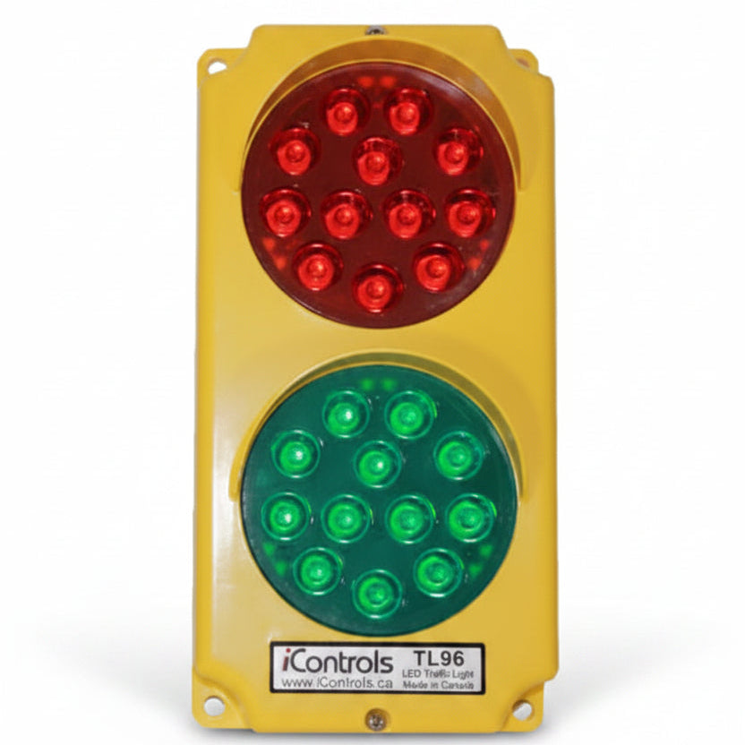 Two Position LED Traffic Signal, 24VDC/AC, Red/Green (11.25"H x 6.5"W x 2.25"D)