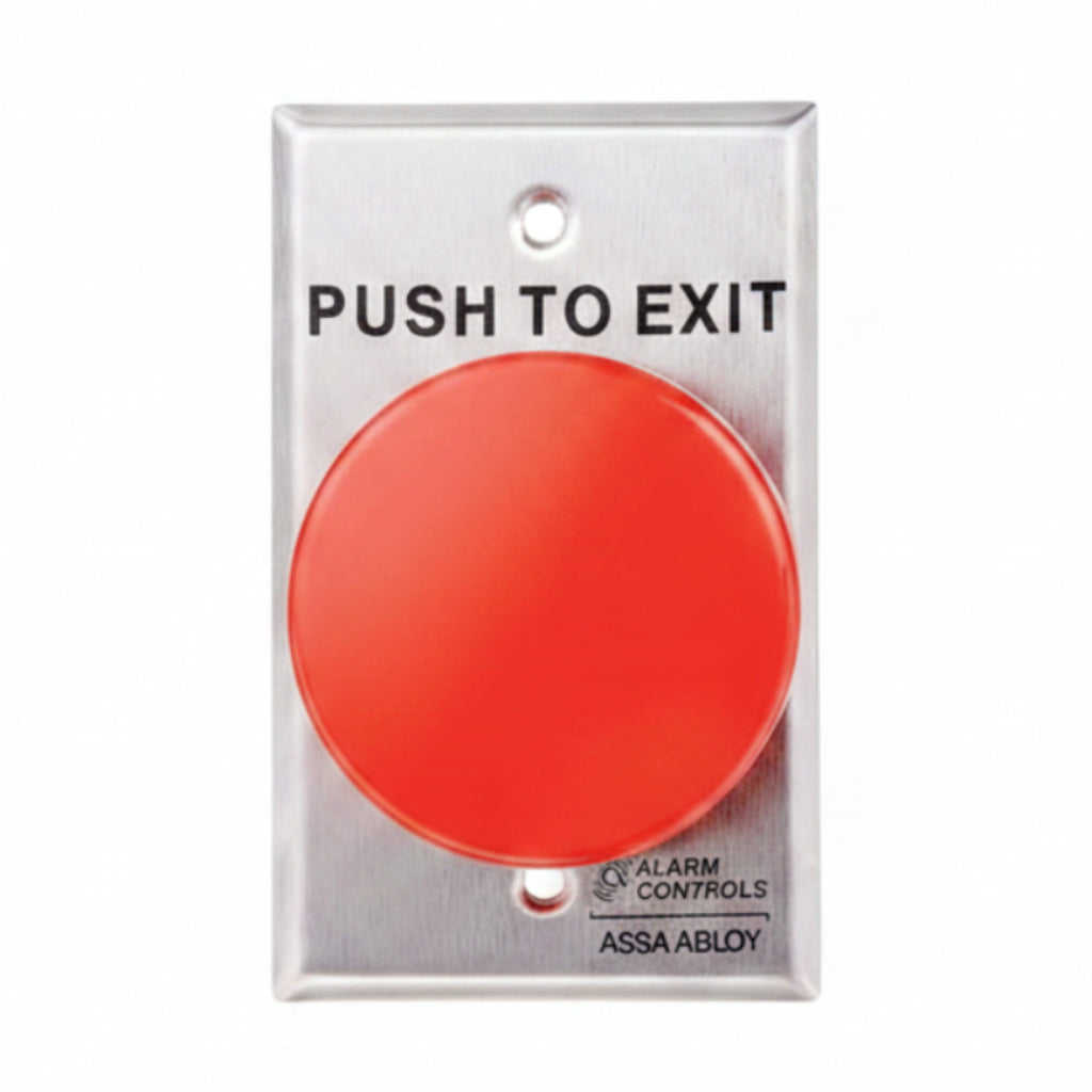 Red Mushroom "Push To Exit" Button - Momentary Switch