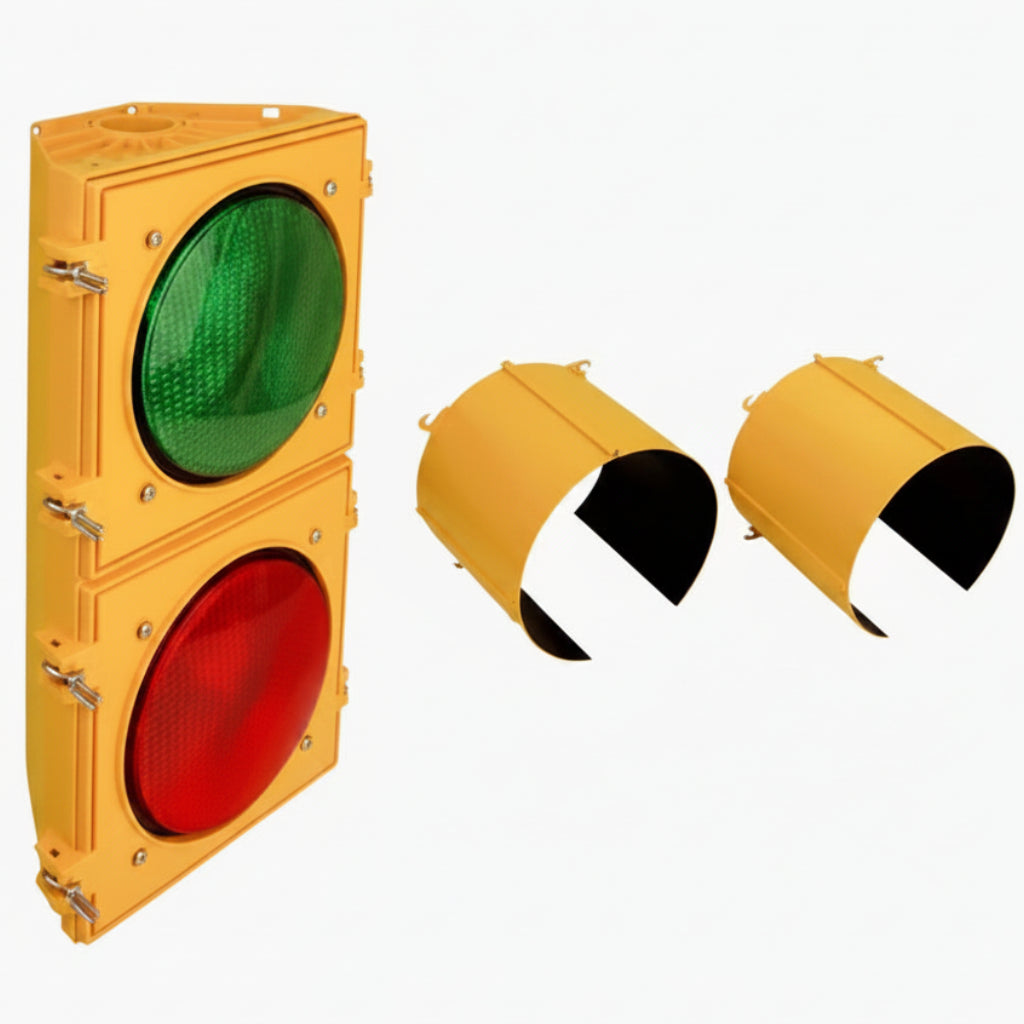 Two Position 8" LED Traffic Signal, 115V, Red/Green (20"H x 11.5"W x 6"D)