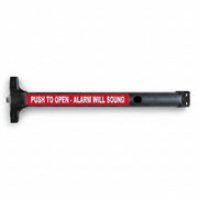 Detex Value Series Wide Stile Rim Exit Device, Cylinder Dogging, 99 Surface Strike, Battery Operated Alarm Less Cylinder, 48" Device, Satin Black Anodized Aluminum Finish
