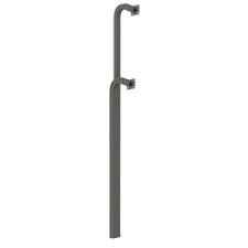 72" Dual Height In-Ground Gooseneck Stand - Aluminum - Black