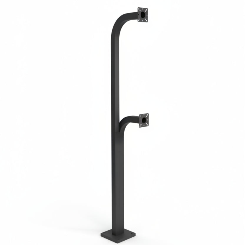 72" Dual Height Pad Mount Steel Gooseneck Stand