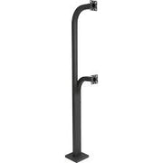 72" Dual Height Pad Mount Gooseneck Stand In Aluminum - Black