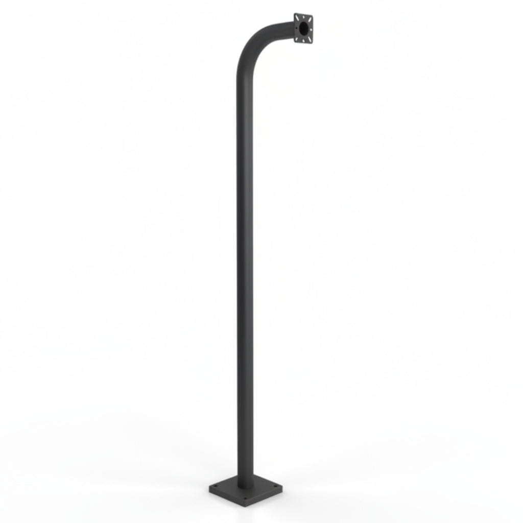 72" Pad Mount Steel Gooseneck Stand - Black