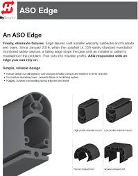 5' Aso High Profile Gate Edge With Channel (5.23)..***Requires Hy2Nc Adapter If Hard Wiring***