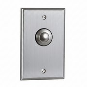 Camden Vandal Resistant Pushbutton, Single Gang, 9/16" Button Diameter, Momentary, Aluminum Finish