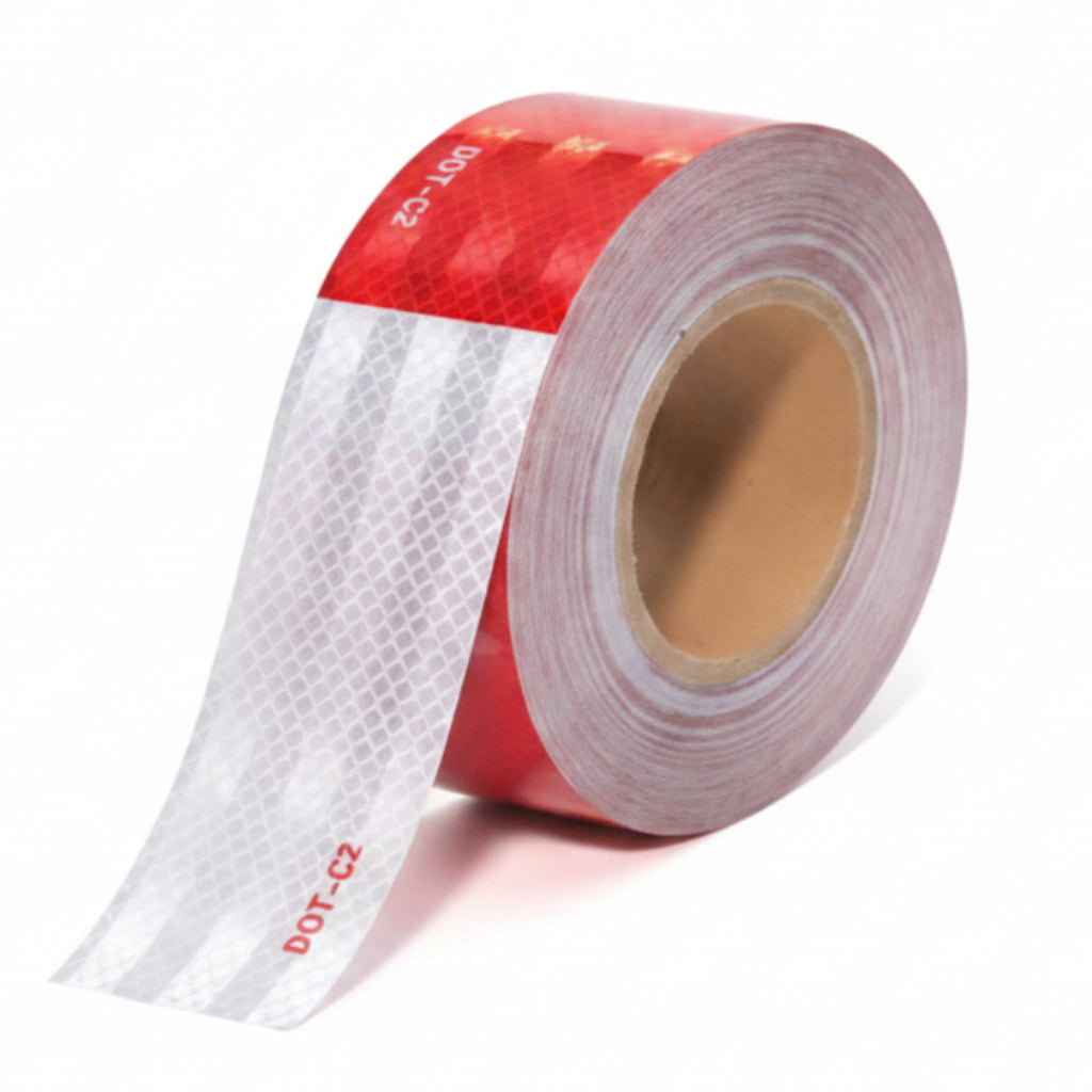 Red And White Reflective DOT Tape (150' Per Roll)