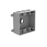 2-Gang Gray PVC Weatherproof Box