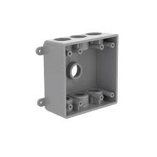 2-Gang Gray PVC Weatherproof Box