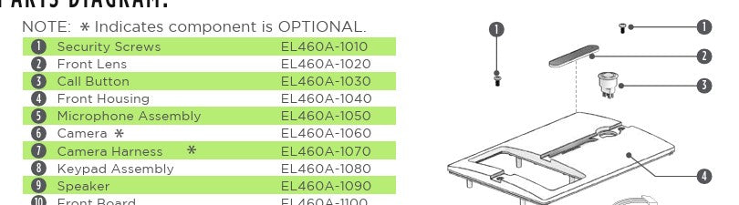 EL460 Front Faceplate (Silver)
