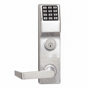 Alarm Lock T2 Series Exit Trim, Straight Handle, 1-3/4" x 1/8" Door Thickness, Generic Rim Cylinder and Adapter Kit Included, Marks 9900, Satin Chrome